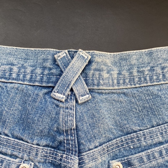 VTG LA BLUES BUTTON FLY LIGHT BLUE WASH SHORTS SIZE 14 - Picture 9 of 10